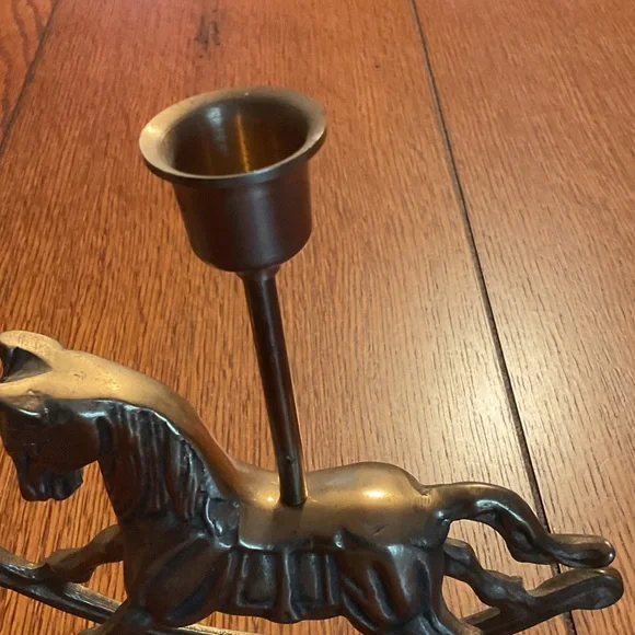 Rocking Horse Candle Holder Brass - Picture 8 of 9